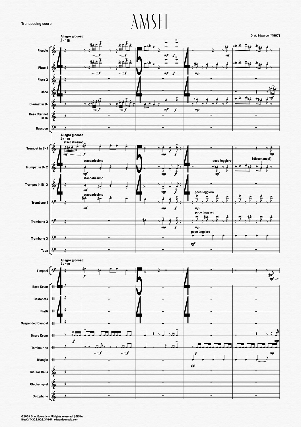 Preview of the score